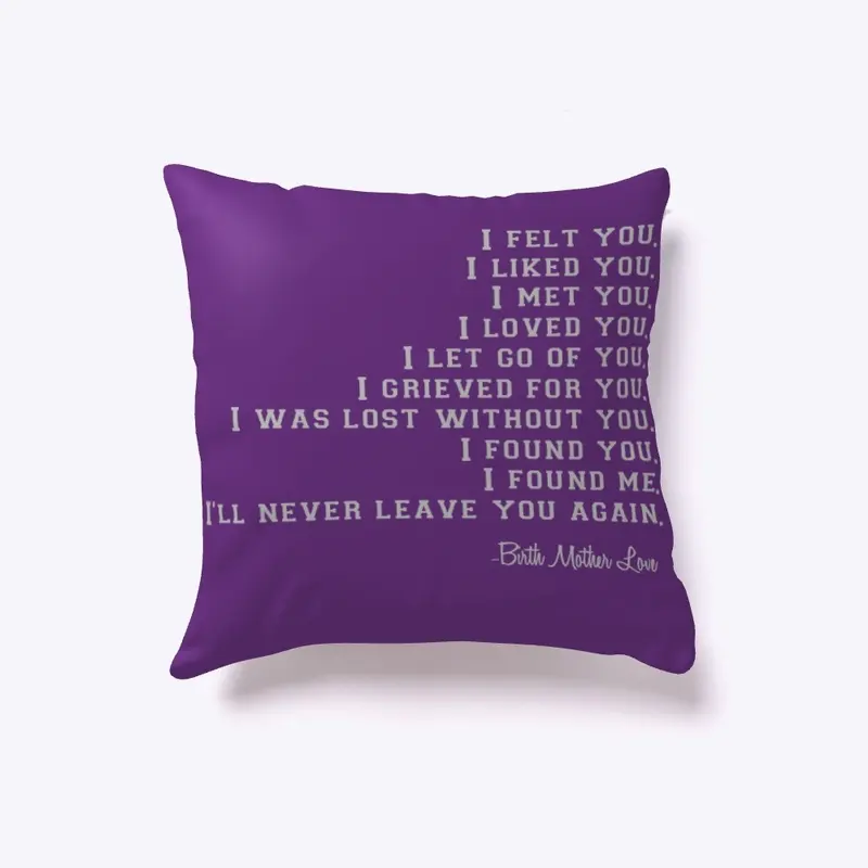 Reunion poem pillow 